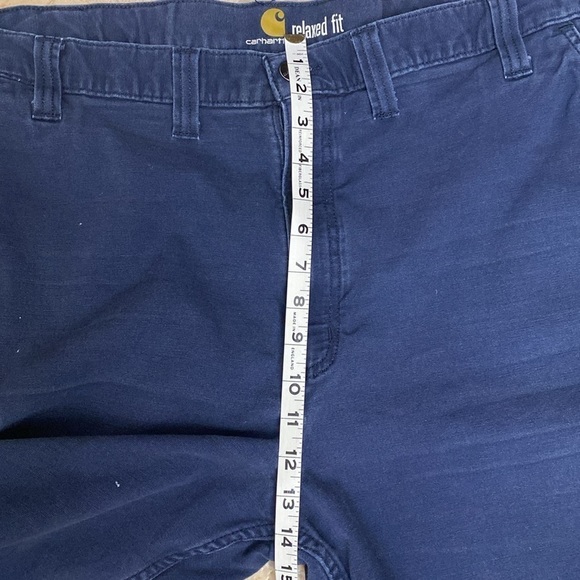 Carhartt men’s relax fit canvas shorts. Distressed Navy blue work shorts size 38 - Picture 8 of 13